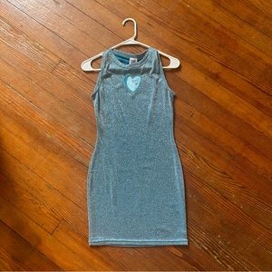 princess polly heart glitter bodycon dress